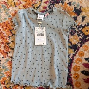 Zara Kids Blue Polka Dot Shirt